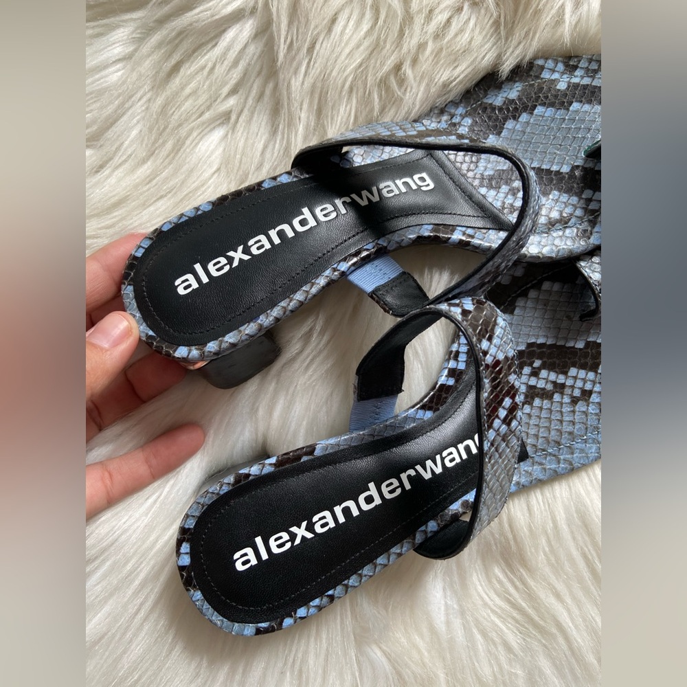 alexander wang ellis snakeskin sandals size 36.5 - Picture 3 of 10